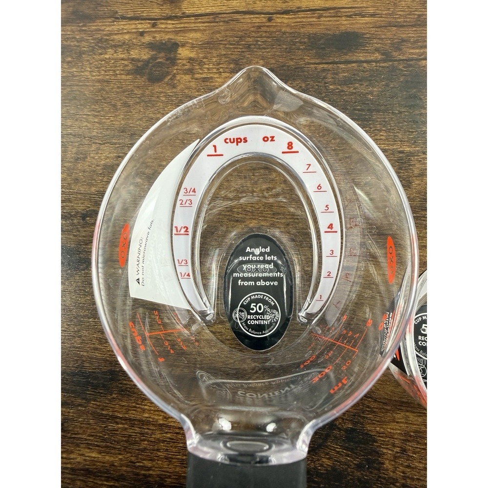 OXO Good Grips Angled Measuring Cups Set 1 Cup + Mini Cups BPA Free Kitchen - Picture 3 of 9